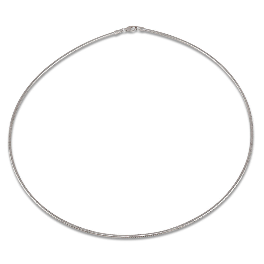 14ct White Gold Omega Necklace