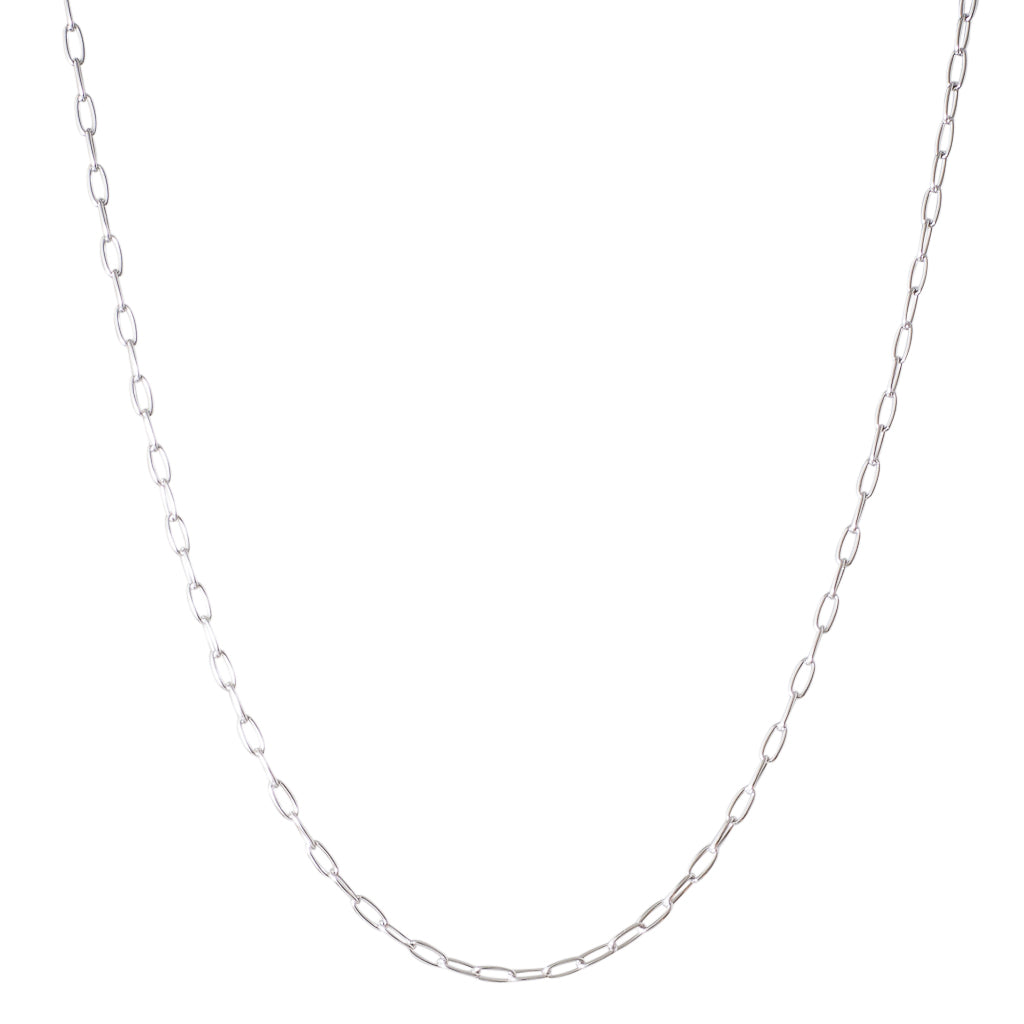 9ct White Gold Paperclip Chain Rutherford