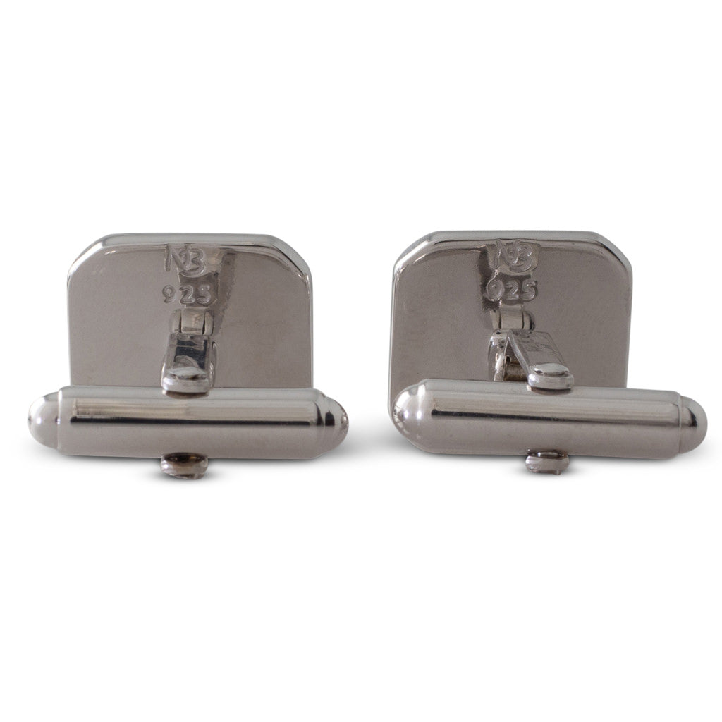 Grey Enamel and Onyx Cufflinks