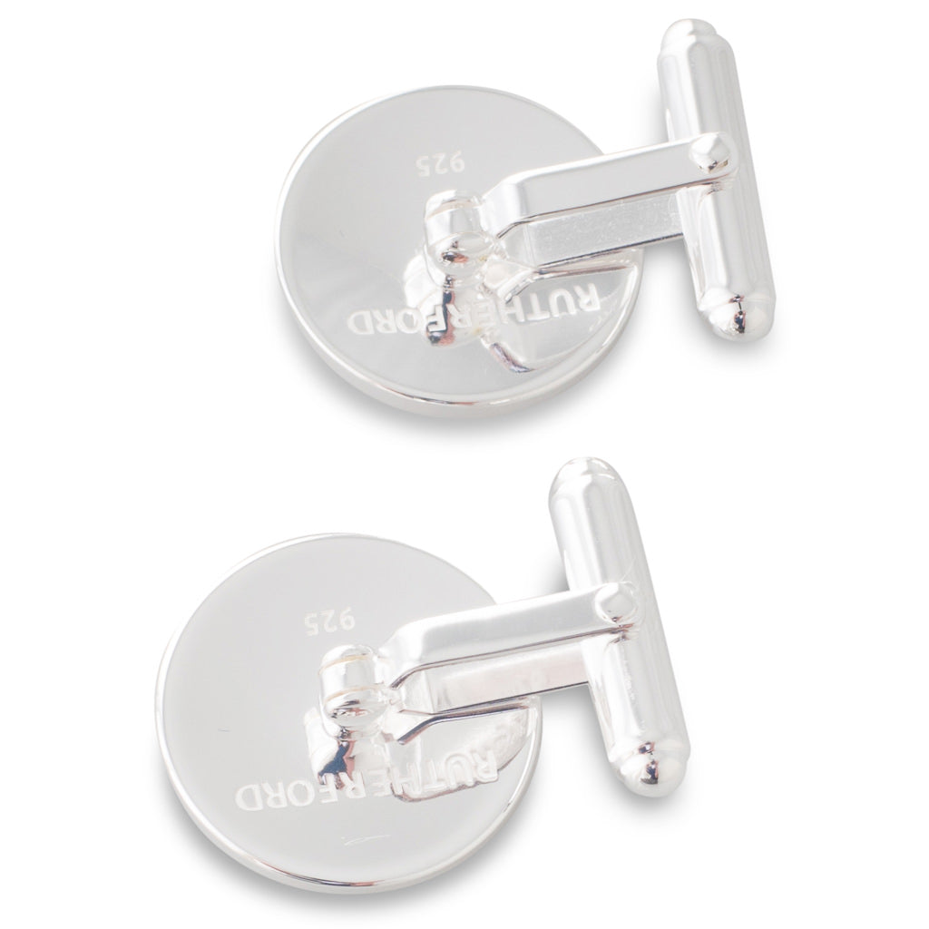 Round Polished Silver Cufflinks
