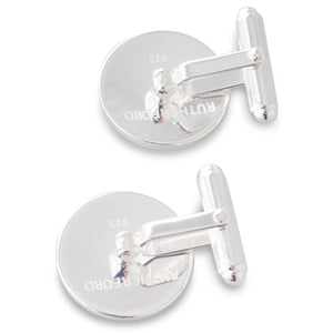 Round Polished Silver Cufflinks