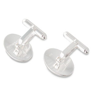 Oval Polished Silver Cufflinks