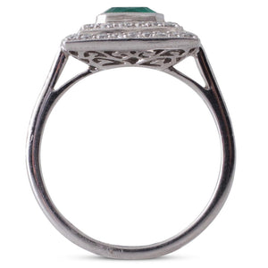 An Emerald & Diamond Cluster Ring