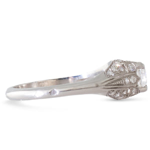 French 0.50ct Asscher Diamond Ring