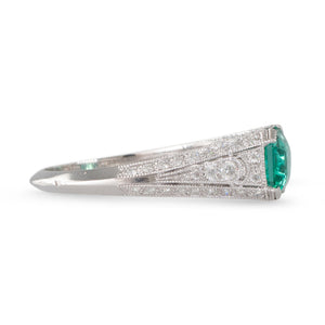 A French Emerald Ring in Platinum
