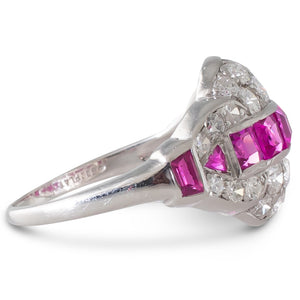 Ruby and Diamond Deco Ring