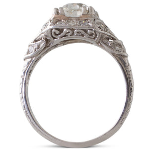 A Platinum & Diamond Plaque Ring