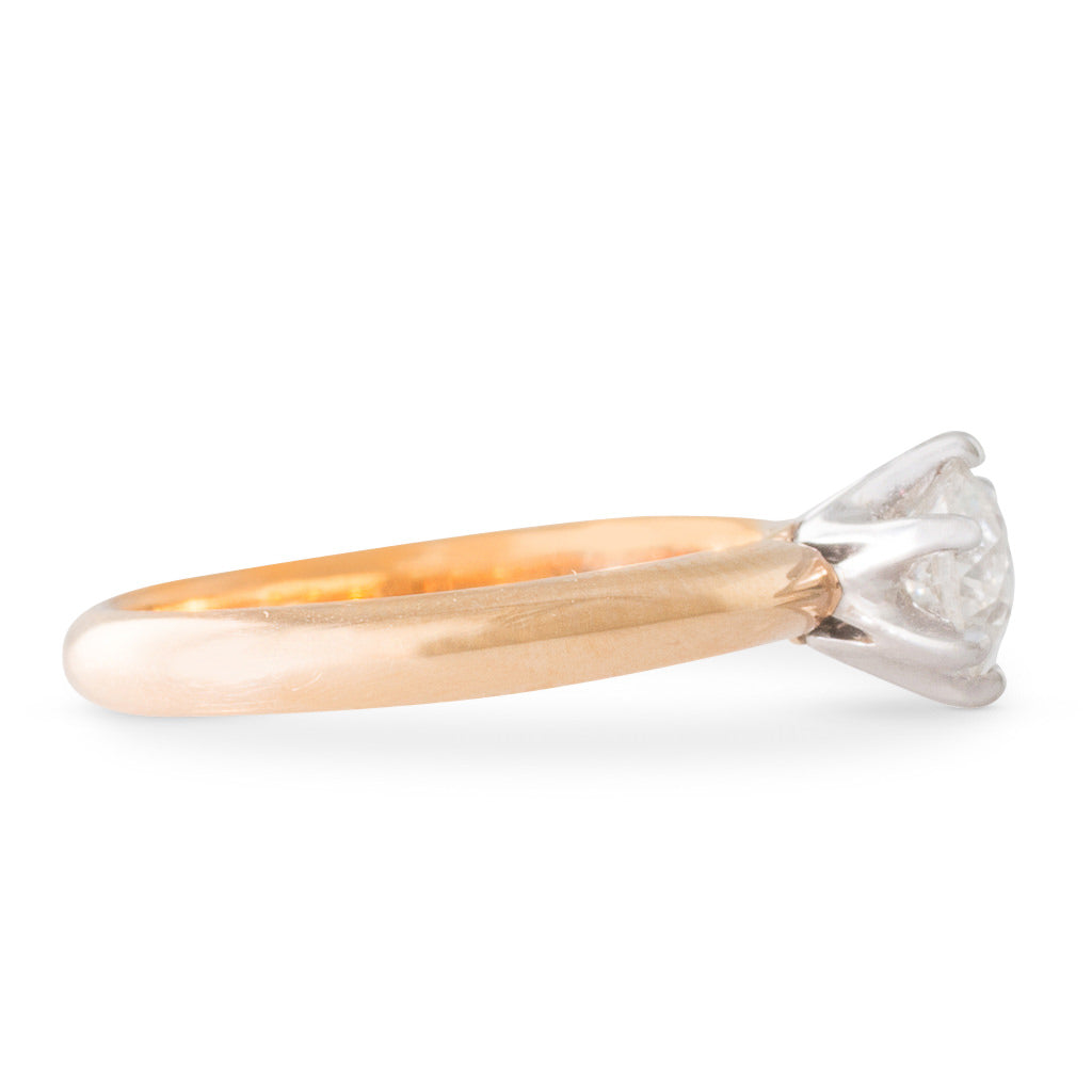 A Rose Gold Diamond Solitaire Ring