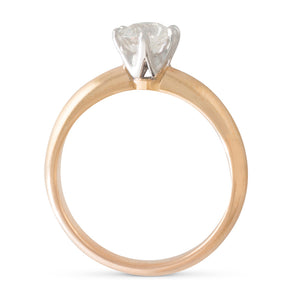 A Rose Gold Diamond Solitaire Ring