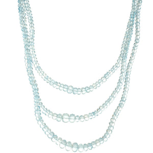 Triple Strand Aquamarine Necklace