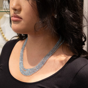 Triple Strand Aquamarine Necklace