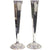 A Pair of Tall Silver Plate Vases
