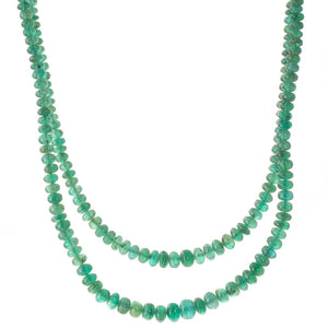 Double Strand of Polished Emeralds