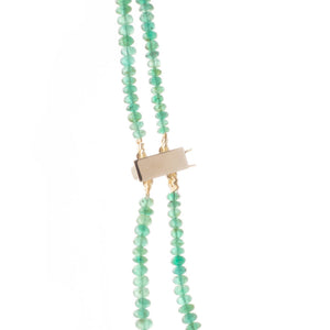 Double Strand of Polished Emeralds