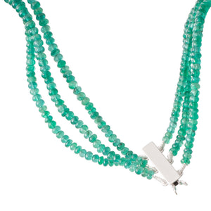 Triple Strand of Emerald Beads