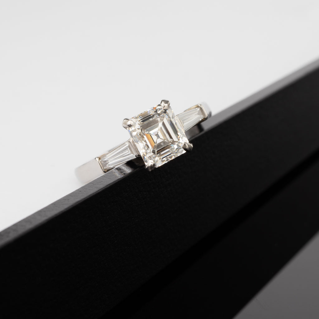 A 1.50ct Emerald Cut Diamond Ring