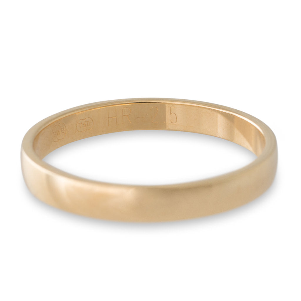 2.5mm Yellow Gold Wedding Ring