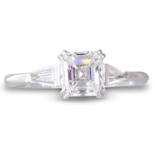 A 1.02ct Asscher Cut Diamond Ring