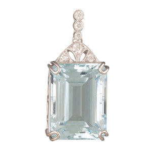 Aquamarine & Diamond Pendant