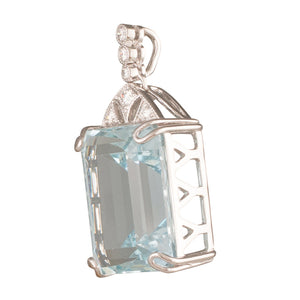 Aquamarine & Diamond Pendant