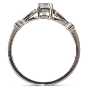A Platinum Single Stone Ring