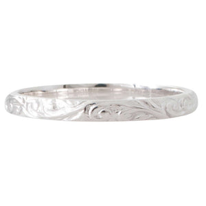 Antique Style Engraved Wedding Band