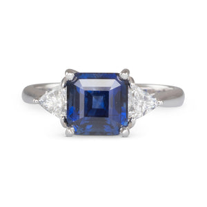 Unheated Sapphire and Diamond Ring