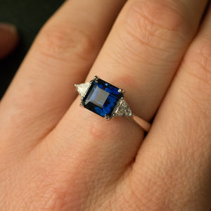 Unheated Sapphire and Diamond Ring