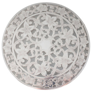 A Glass Trivet with Overlay Silver