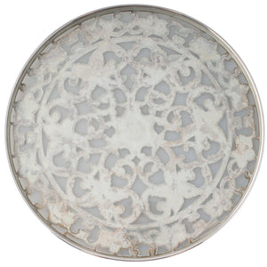 A Glass Trivet with Overlay Silver