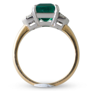 Zambian Emerald and Diamond Ring