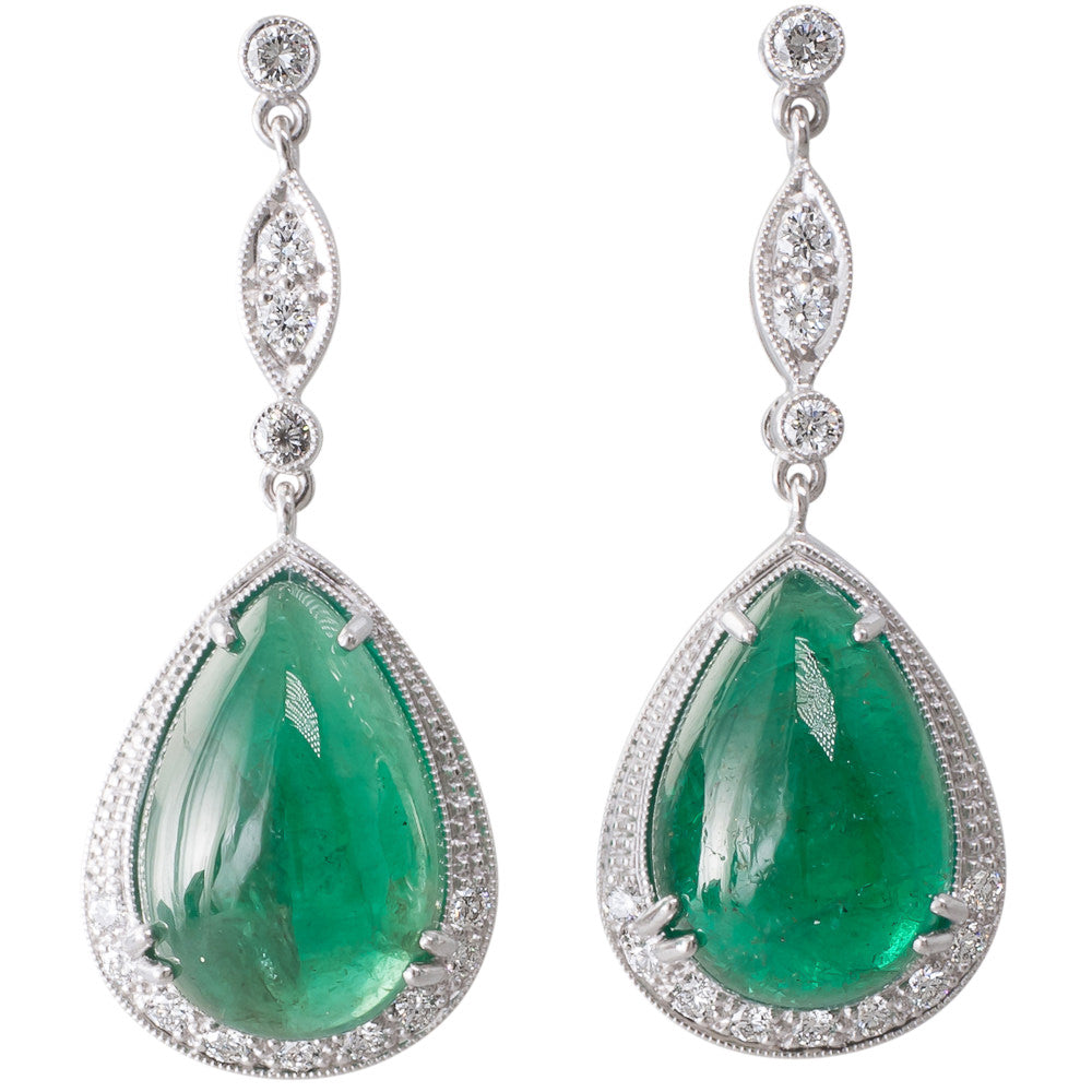 Emerald & Diamond Drop Earrings