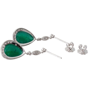 Emerald & Diamond Drop Earrings
