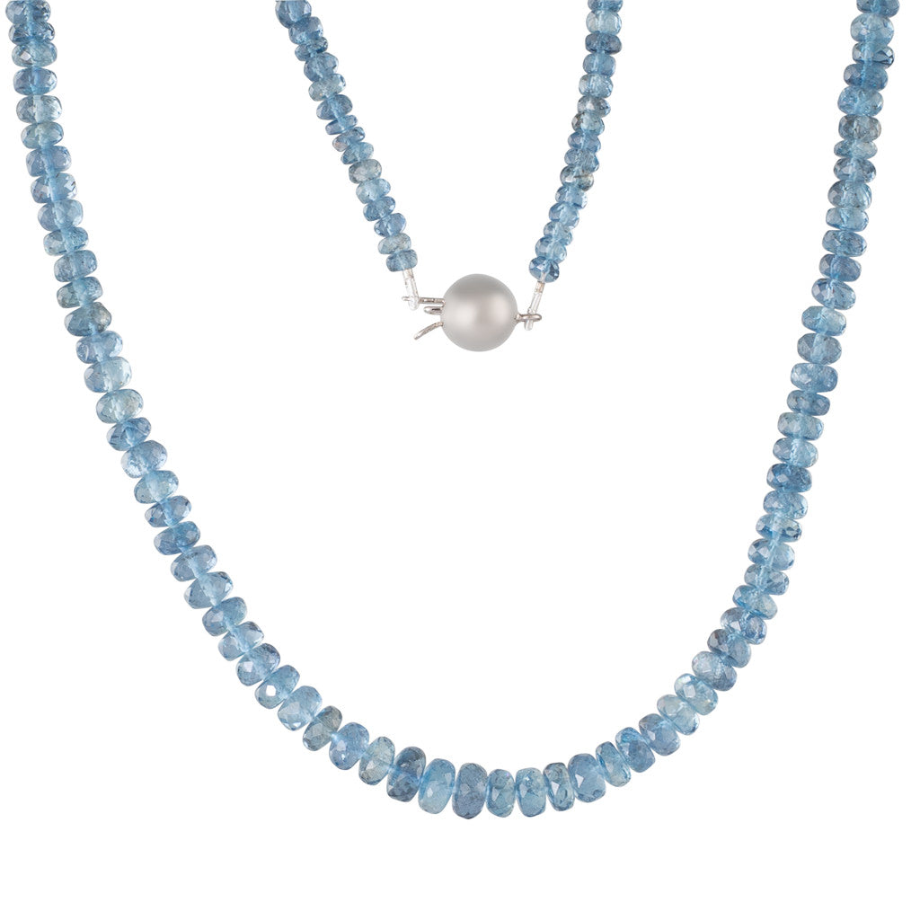 Aquamarine bead store necklace