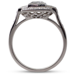 Square Diamond Cluster Ring