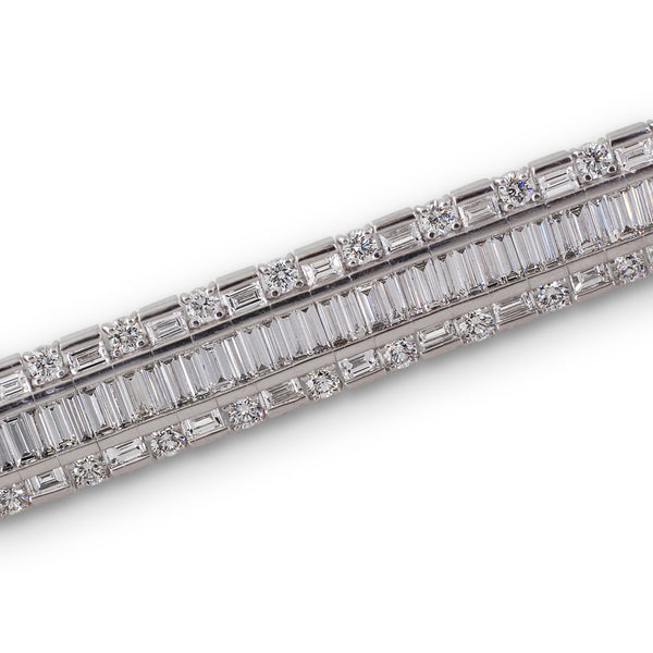 Baguette and round diamond bracelet deals