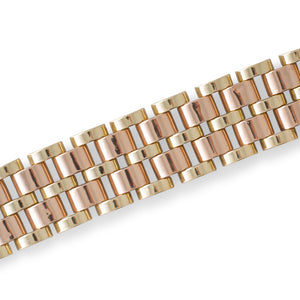 Wide Two Tone Retro Bracelet