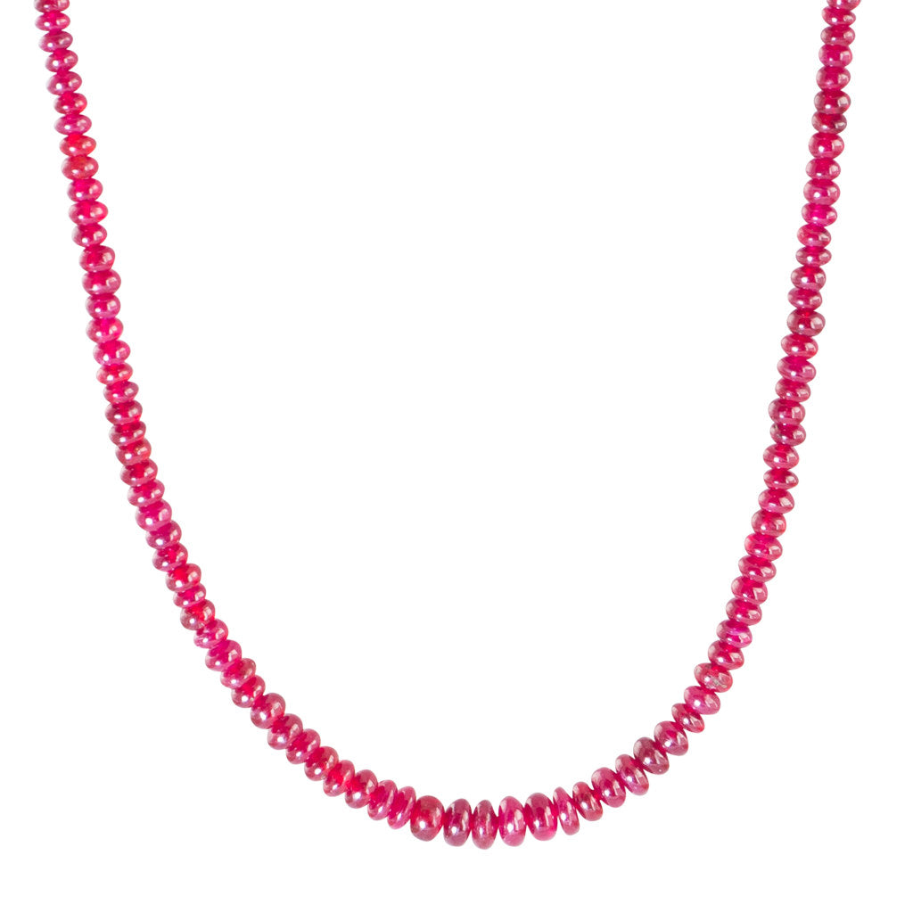 Single Strand Polished Ruby Beads