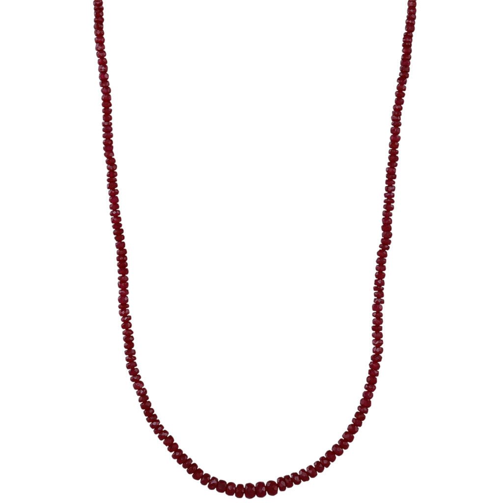Strand of Faceted Ruby Beads
