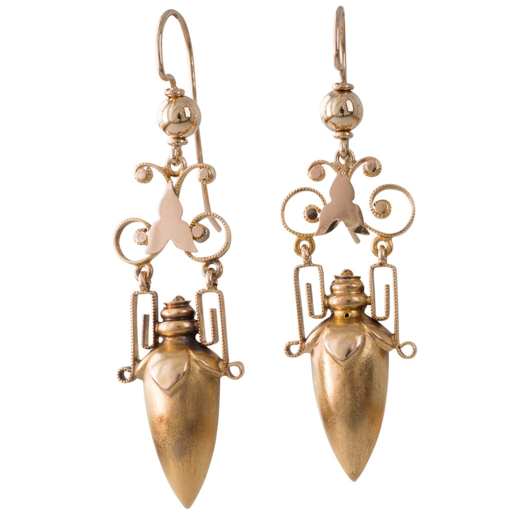 Victorian Gold Urn Earrings