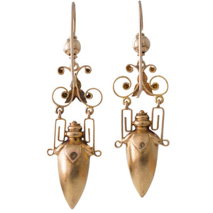 Victorian Gold Urn Earrings
