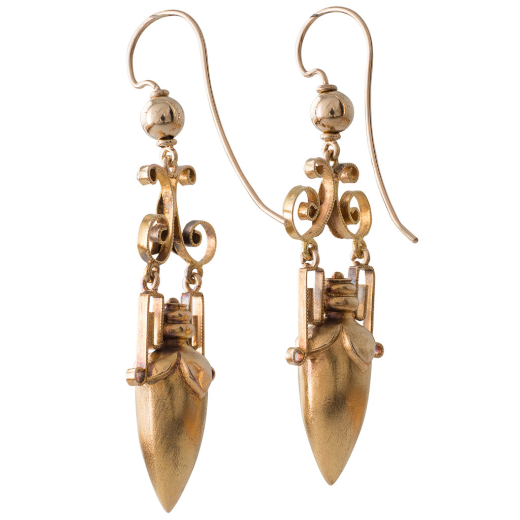 Victorian Gold Urn Earrings