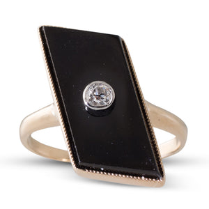 An Onyx & Diamond Ring