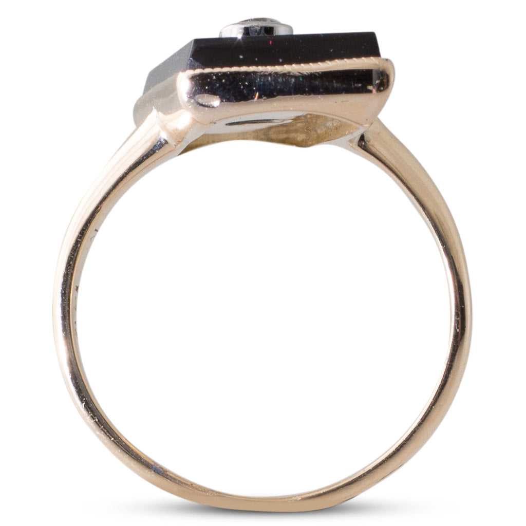 An Onyx & Diamond Ring