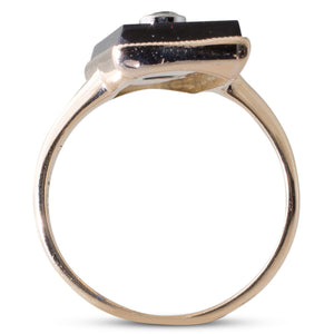 An Onyx & Diamond Ring