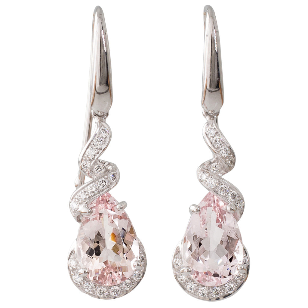 Morganite and Diamond Earrings