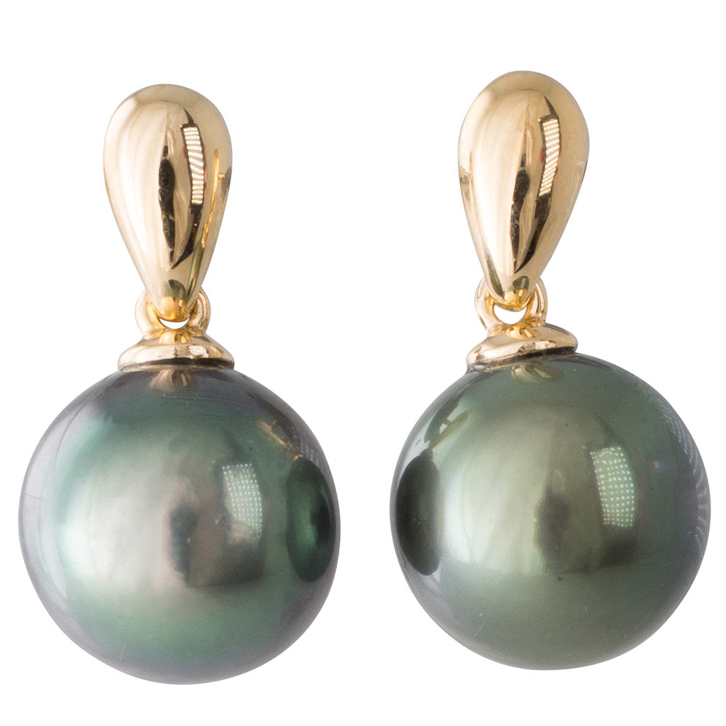 Tahitian Pearl Drop Stud Earrings