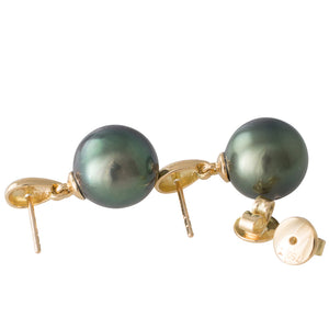Tahitian Pearl Drop Stud Earrings