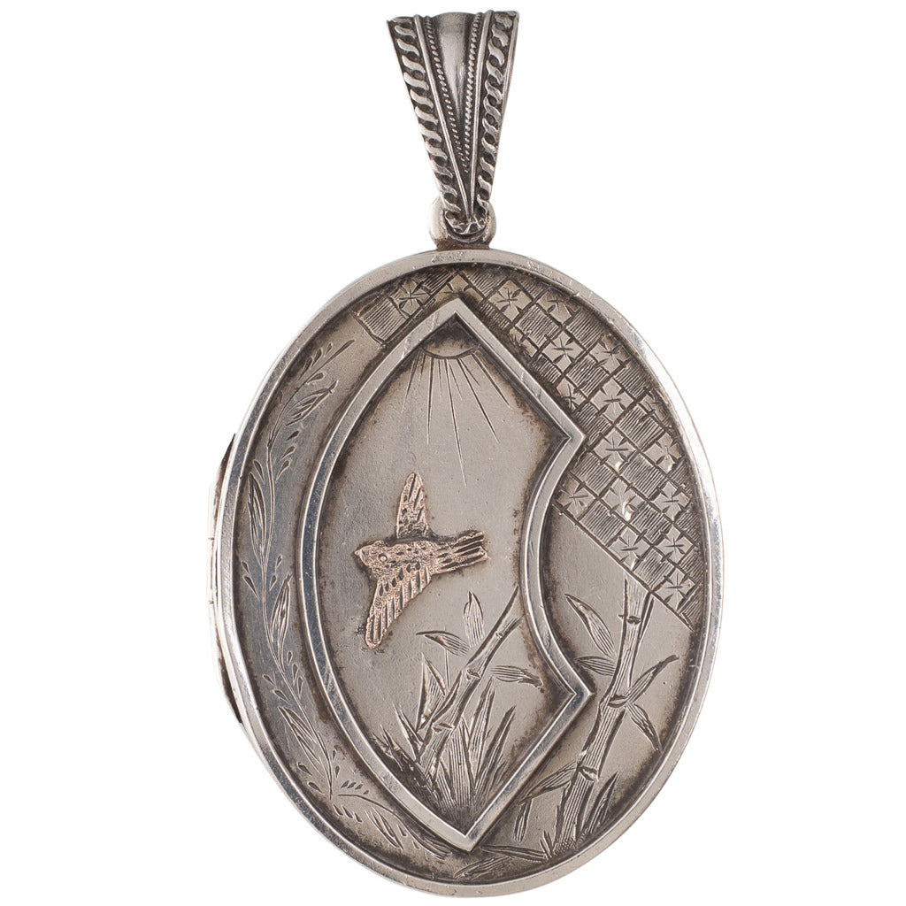 Antique Oval Silver Locket
