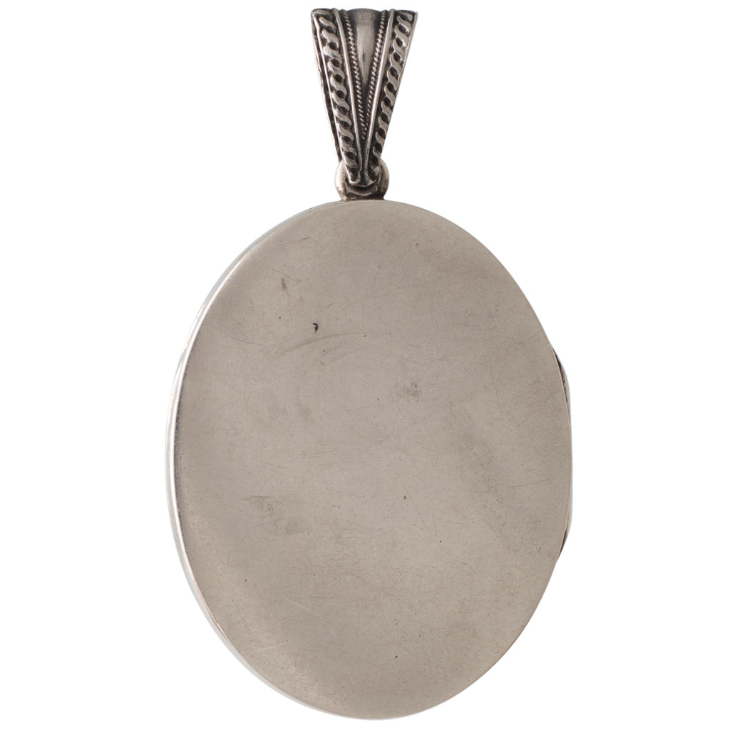 Antique Oval Silver Locket